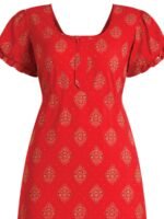 Women's Cotton Zip Frock Nighty - Red