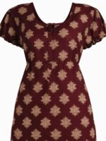 Women's Cotton Zip Frock Nighty - Maroon