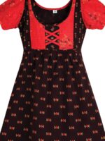 Girls Cotton Frock Nighty – Coffee & Red