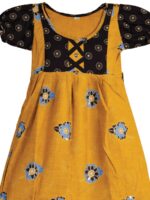 Girls Cotton Frock Nighty – Mustard Yellow & Coffee