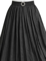 K-SK-211-01-BK-S-b. Kids Satin Pleated Midi Skirt – Black