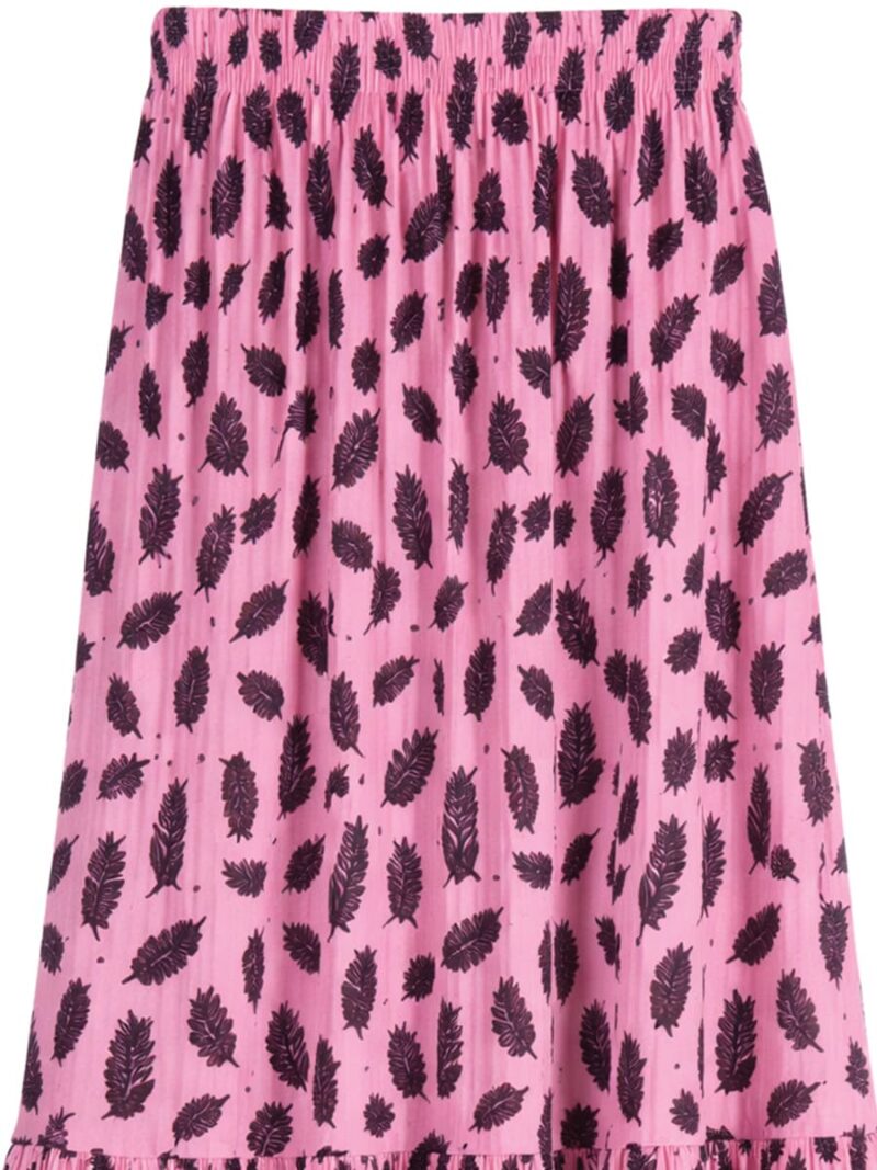 Women's Satin Printed Maxi Skirt – Pink