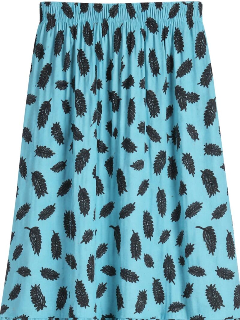 Women's Satin Printed Maxi Skirt – Turquoise