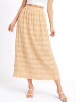 Women's Popcorn Textured Maxi Skirt - Cream