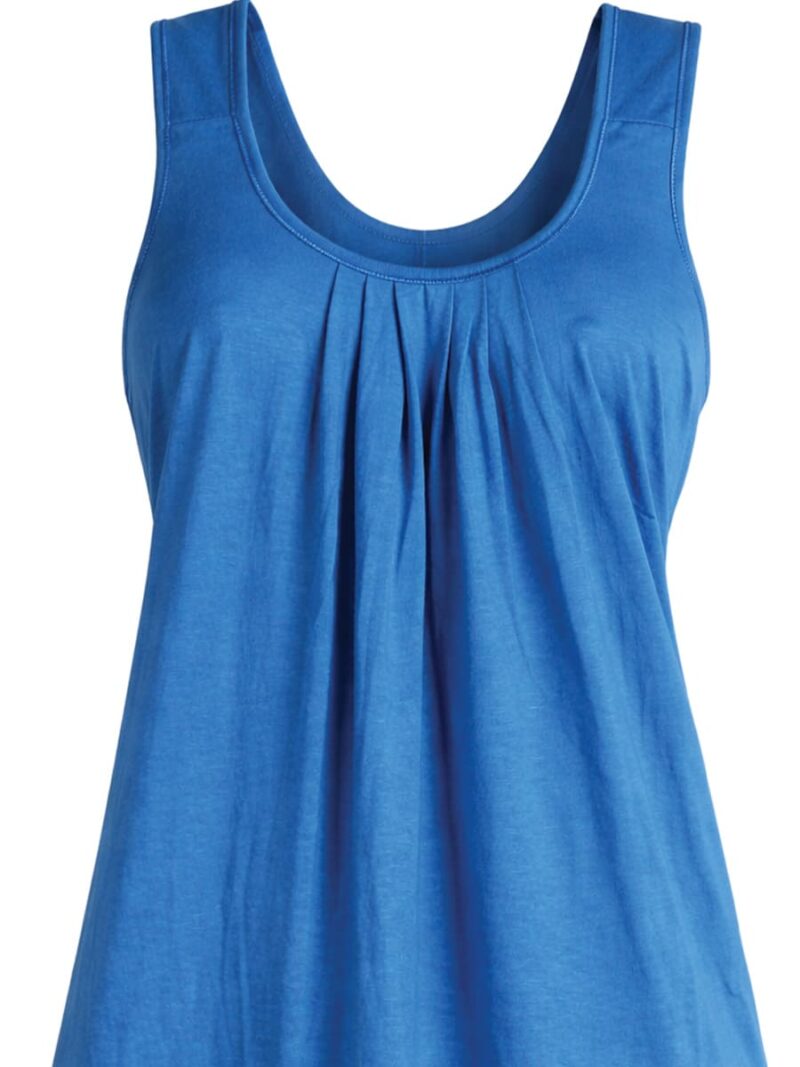 Women's Full-Length Cotton Slip Nightdress – Blue