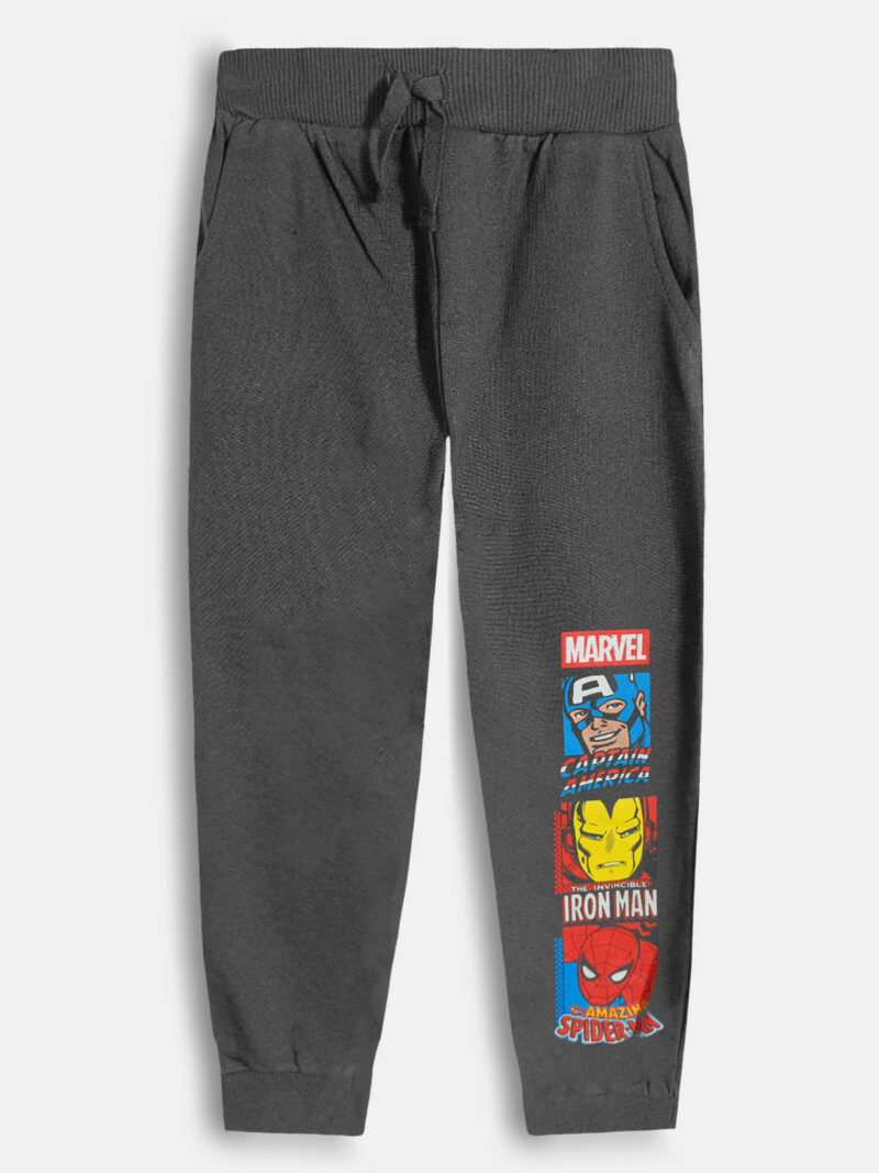 Boys Cotton Printed Jogger Pant - Grey
