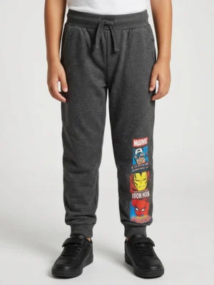 Boys Cotton Printed Jogger Pant - Grey