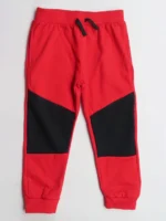 Boys Cotton Printed Jogger Pant - Red