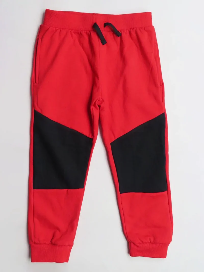 Boys Cotton Printed Jogger Pant - Red