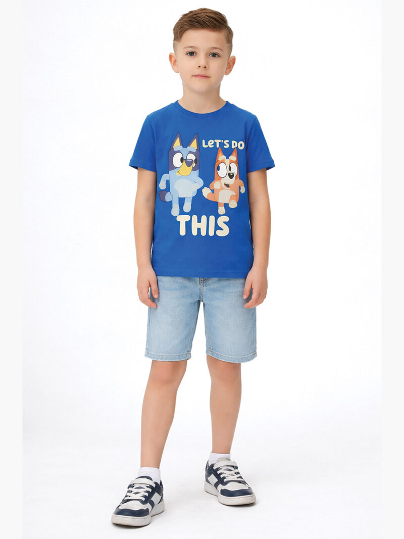 Boys Cotton Graphic T-Shirt Casual Wear -Blue