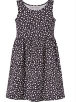 Girls Cotton Sleeveless Frock - Black