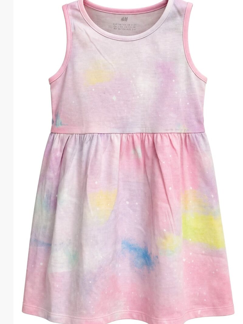 Girls Cotton Sleeveless Frock - Mauve