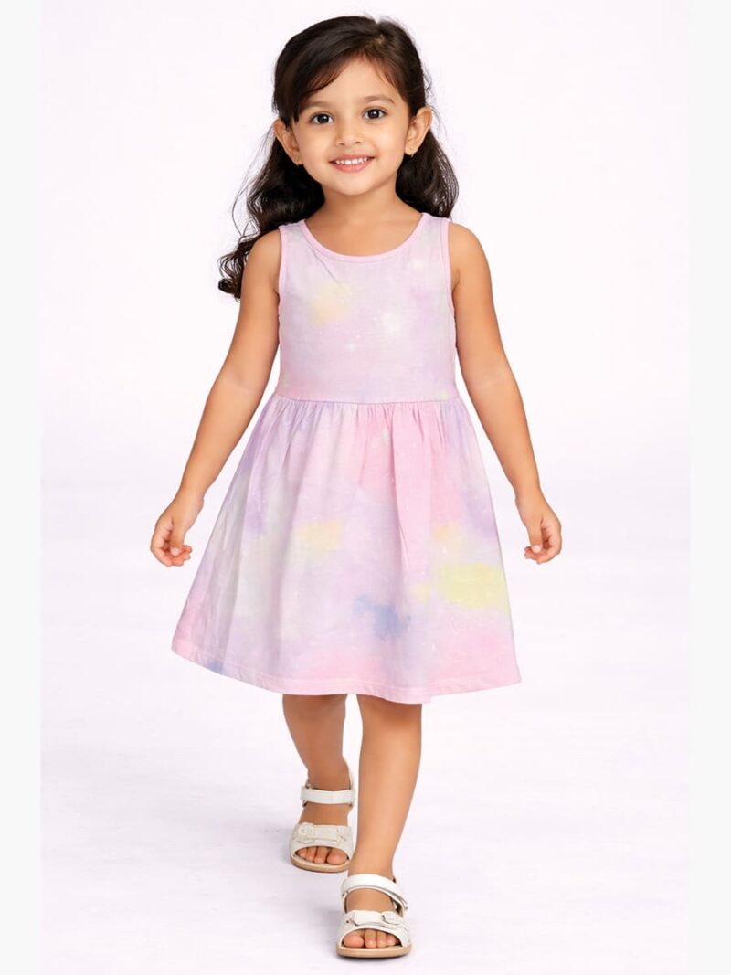 KG-FR-03-MV-2-4Y-F Girls Cotton Sleeveless Frock - Mauve