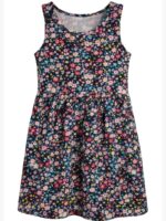Girls Cotton Sleeveless Frock - Multicolor