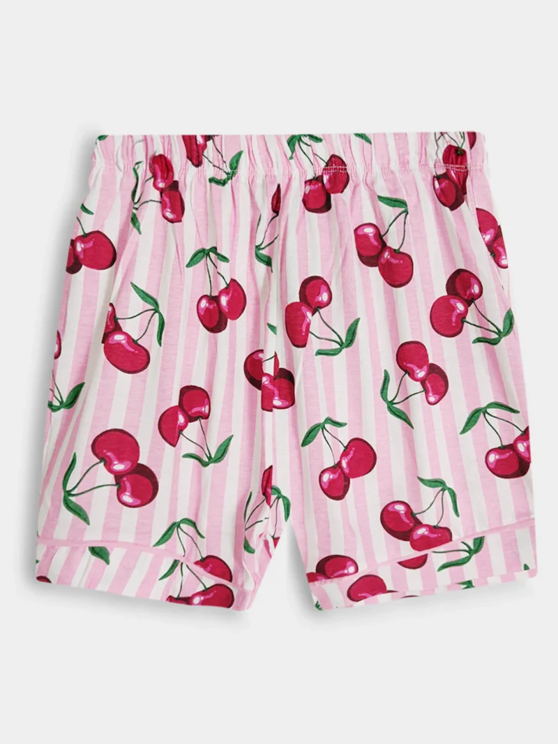 Girls Cotton printed Pyjama Set - Pink