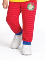 Girls Cotton Striped Pant -Red