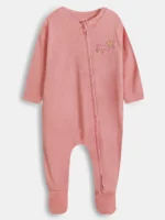 KG-RP-276-03-PC-9-12M Baby Cotton Zip Romper - Peach