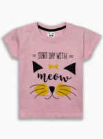 KG-SK-SET-261-04-PK-NB-8Y-b.. Girls Cotton T-Shirt & Shorts Set Pink Blue