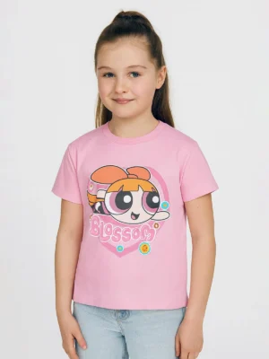 Girls Cotton Graphic T-Shirt - Peach