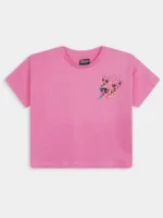KG-TS-265-04-PK-10Y-b Girls Cotton Crop T-Shirt Casual Wear -Pink