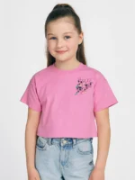 KG-TS-265-04-PK-10Y-f Girls Cotton Crop T-Shirt Casual Wear -Pink