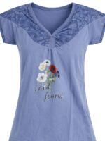 KNS-234-01-GY-6-7Y-B. Girls Cotton Printed Night Suit - Gray