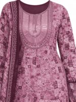 Women’s Cotton Salwar Suit with Dupatta – Plum