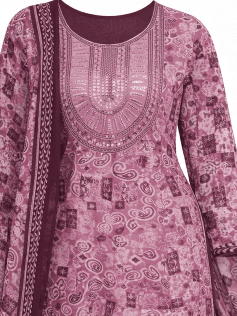 Women’s Cotton Salwar Suit with Dupatta – Plum
