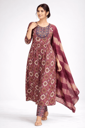 Women's Cotton Anarkali Kurta Set – Cerise