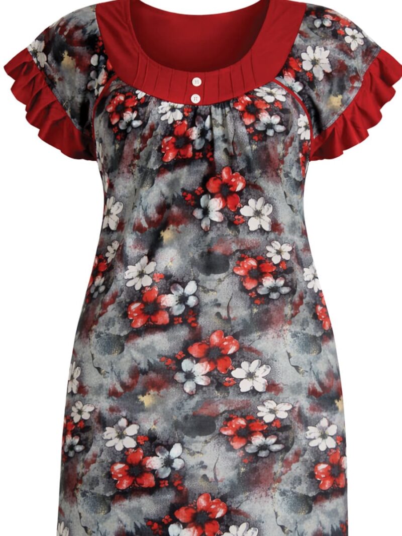 Women's Lycra Full Length Nighty - Red