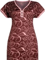 W-NY-250-02-CF-XL-B. Women’s Lycra Printed Nighty -Coffee