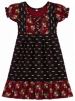 K-NY-300-52-CF-6-7Y-b. Girls Cotton Frock Nighty - Coffee
