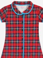 KG-NS-334-03-RD-10Y-B. Girls Cotton Printed Night Suit Set - Red