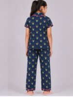 KG-NS-334-04-NB-10Y-B Shop girls cotton night suit with colorful balloon print.