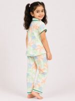 Buy pastel floral printed cotton night suit for girls