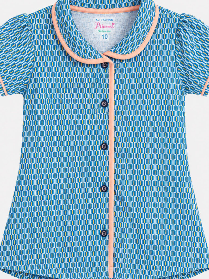 Buy Soft cotton girls night suits online with blue print design