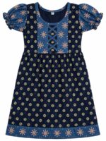 W-NY-300-16-NB-7-8Y-b . Girls Cotton Frock Nighty – Navy Blue