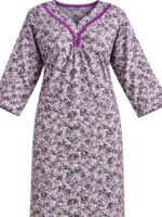 Women’s Lycra Printed Nighty - Tan