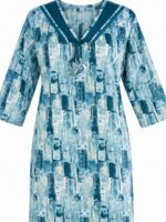 W-NY-322-03-AQ-XXL-B. Women’s Lycra Printed Nighty - Aqua