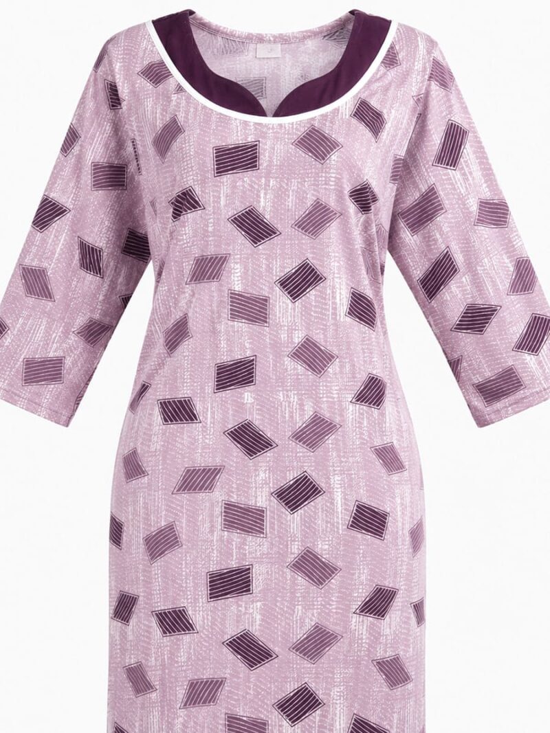 Women’s Lycra Printed Nighty - Pearl
