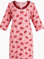 Women’s Lycra Printed Nighty - Pink
