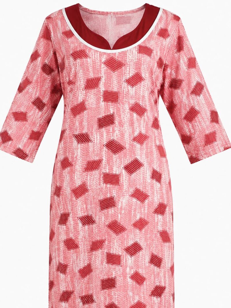 Women’s Lycra Printed Nighty - Pink