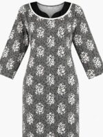 W-NY-324-01-GY-XXL-B. Women’s Lycra Printed Nighty - Gray
