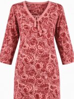 W-NY-325-01-MR-XXL-B. Women’s Lycra Printed Nighty - Maroon