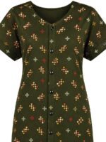 W-NY-329-03-OG-3XL-b. Women’s Full Open Cotton Nighty - Olive Green