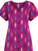 Women’s Full Open Cotton Nighty - Cerise
