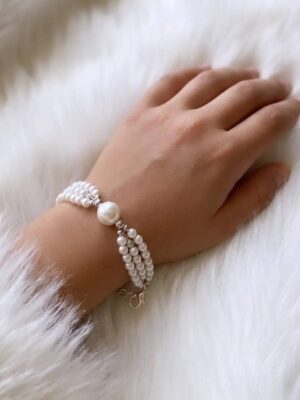 Women's Pearl Bridal Bracelet – White