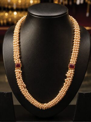 Women's Pearl Beaded Traditional Gold Necklace
