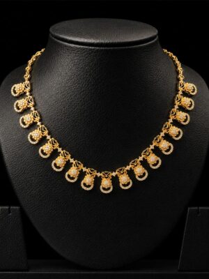 Women's Gold-Plated Floral Drop Necklace
