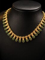Women's Gold Plated Green Stone Necklace